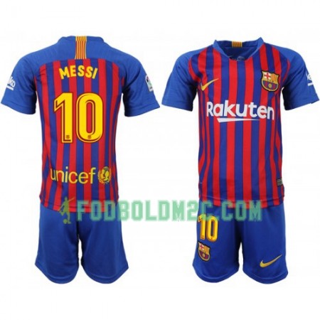 FC Barcelona Messi 10 Børn Hjemmebanesæt 2018-2019 Kortærmet (+ Korte bukser)